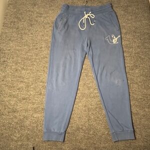 True Religion Sweatpants Mens Large Branded Slim Jogger Sky Blue Buddha Logo